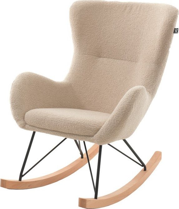 Béžové houpací dětské křesílko z textilie bouclé Rocky – Vipack Vipack