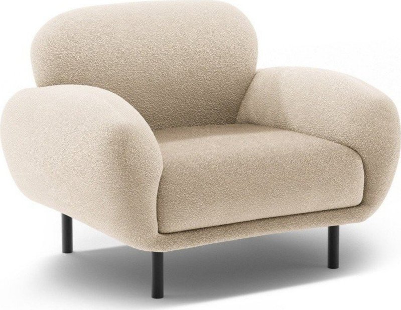 Béžové křeslo z textilie bouclé Poppy – Micadoni Micadoni