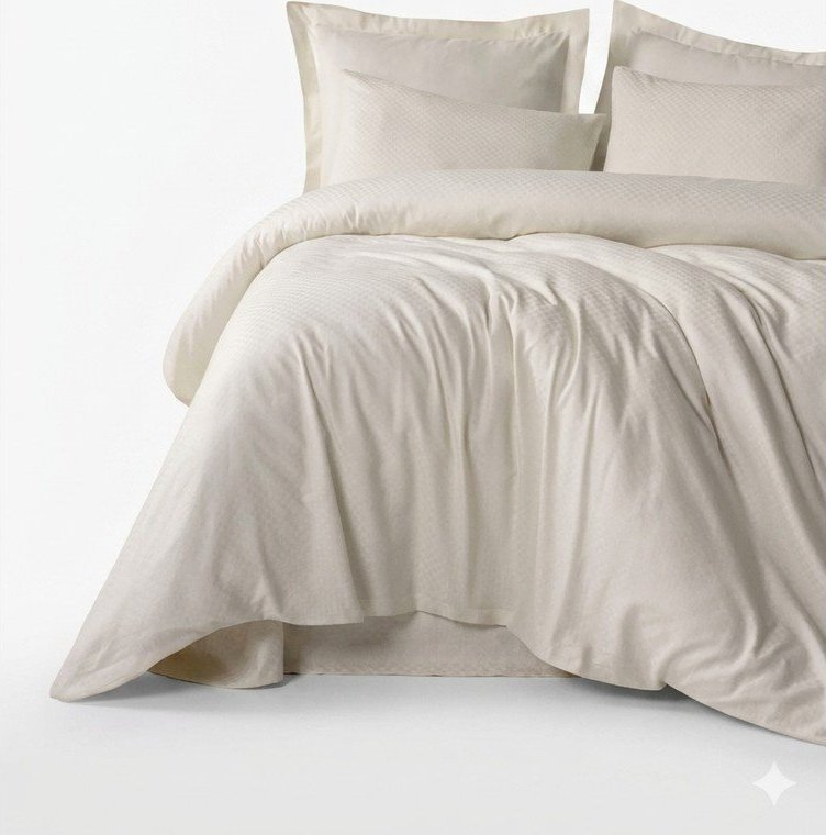 Béžové povlečení na jednolůžko z bavlny Renforcé 140x200 cm Checkered – Mila Home Luxury Mila Home Luxury