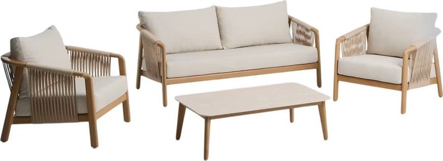 Béžový hliníkový zahradní lounge set pro 4 osoby Sirte – Kave Home Kave Home