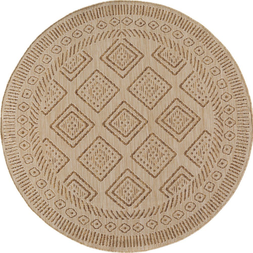 Béžový kulatý vnitřní a venkovní koberec ø 80 cm Mira 1452 – Ayyildiz Carpets Ayyildiz Carpets