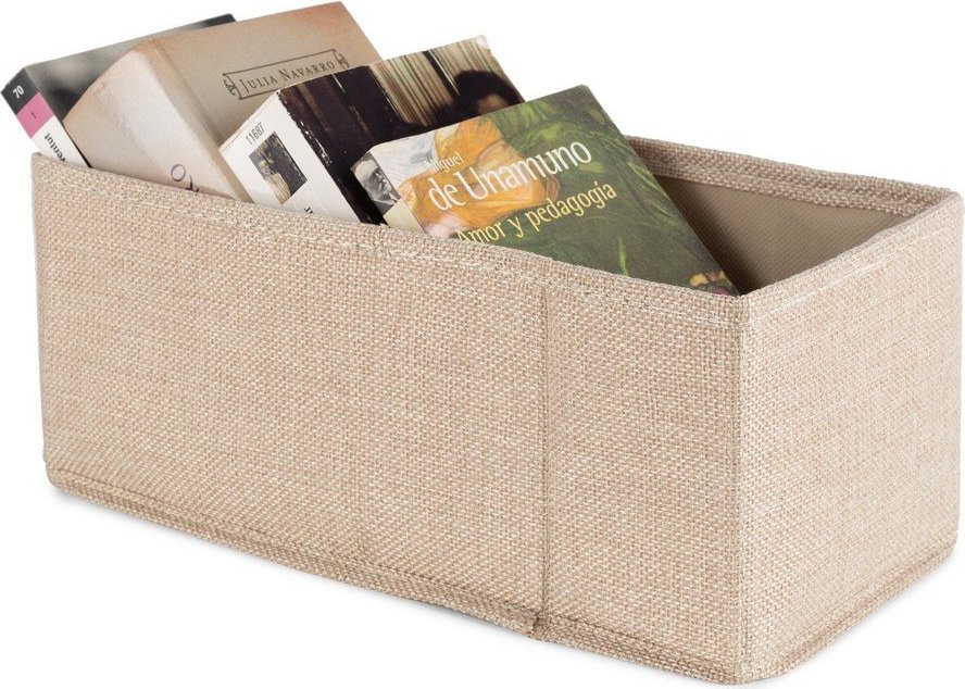 Béžový látkový úložný box 28x12x12 cm Sandy – Compactor Compactor