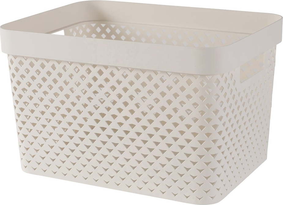 Béžový plastový úložný box 35