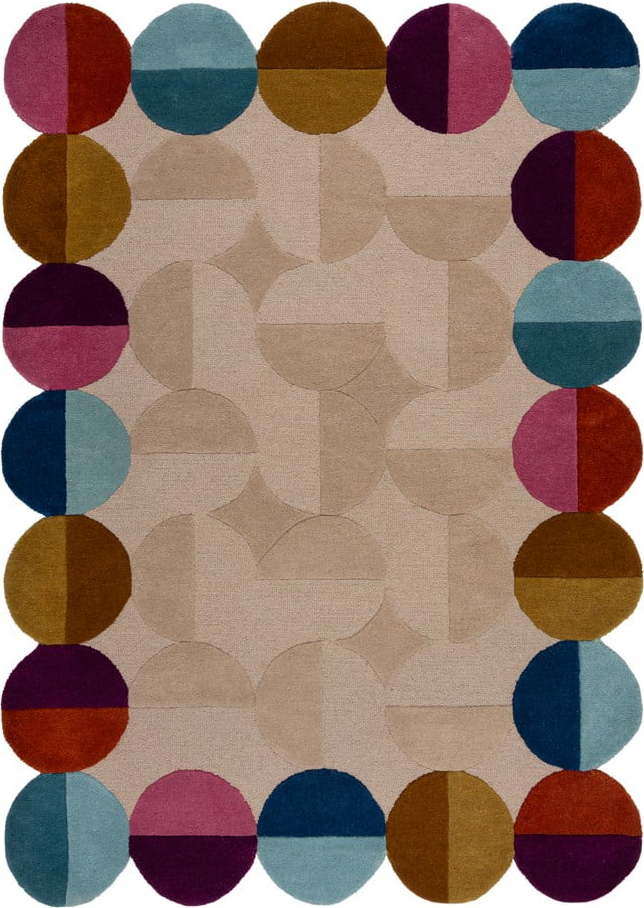 Béžový ručně tkaný vlněný koberec 160x230 cm Mia Textured Scallop – Flair Rugs Flair Rugs