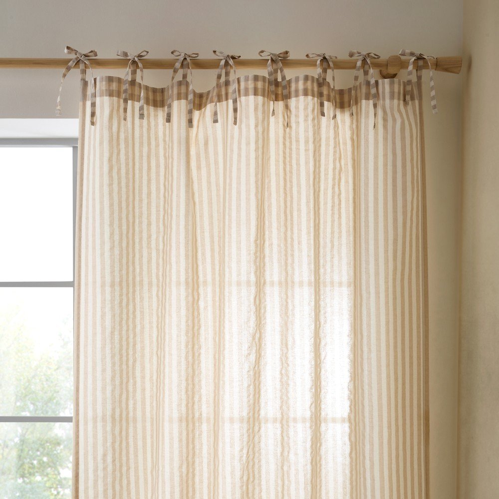 Béžový závěs 140x183 cm Zanzibar Woven Stripe – Pineapple Elephant Pineapple Elephant