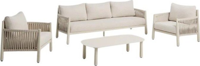 Béžový/krémový zahradní lounge set z masivu akácie pro 5 osob Aleria – Kave Home Kave Home
