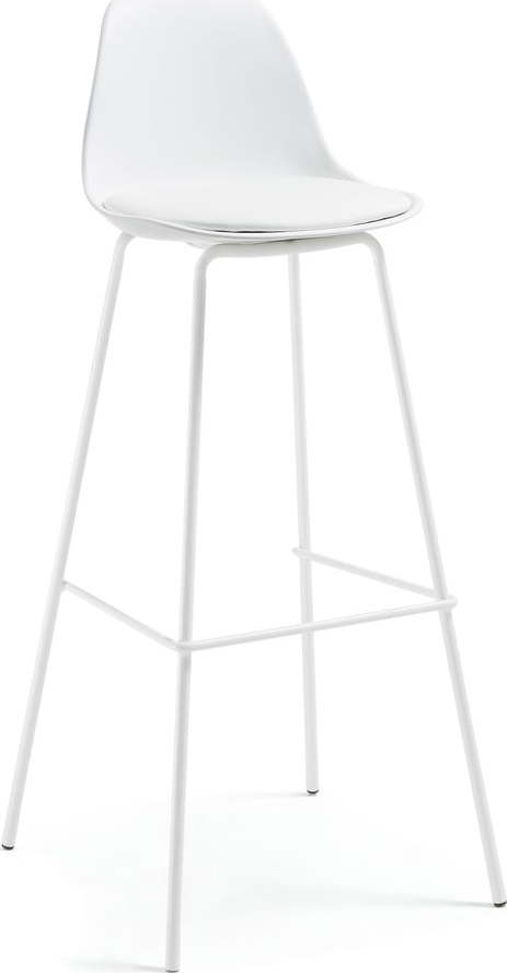 Bílá barová židle z imitace kůže (výška sedáku 75 cm) Brighter – Kave Home Kave Home