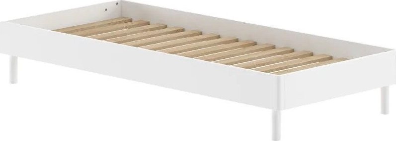 Bílá jednolůžková postel z bukového dřeva bez čela s roštem 90x200 cm Forrest – Vipack Vipack