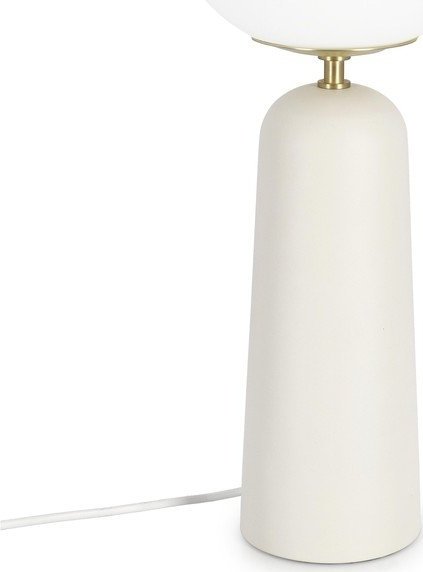 Bílá kovová stolní lampa se skleněným stínidlem (výška 51 cm) Delphine – Bizzotto Bizzotto