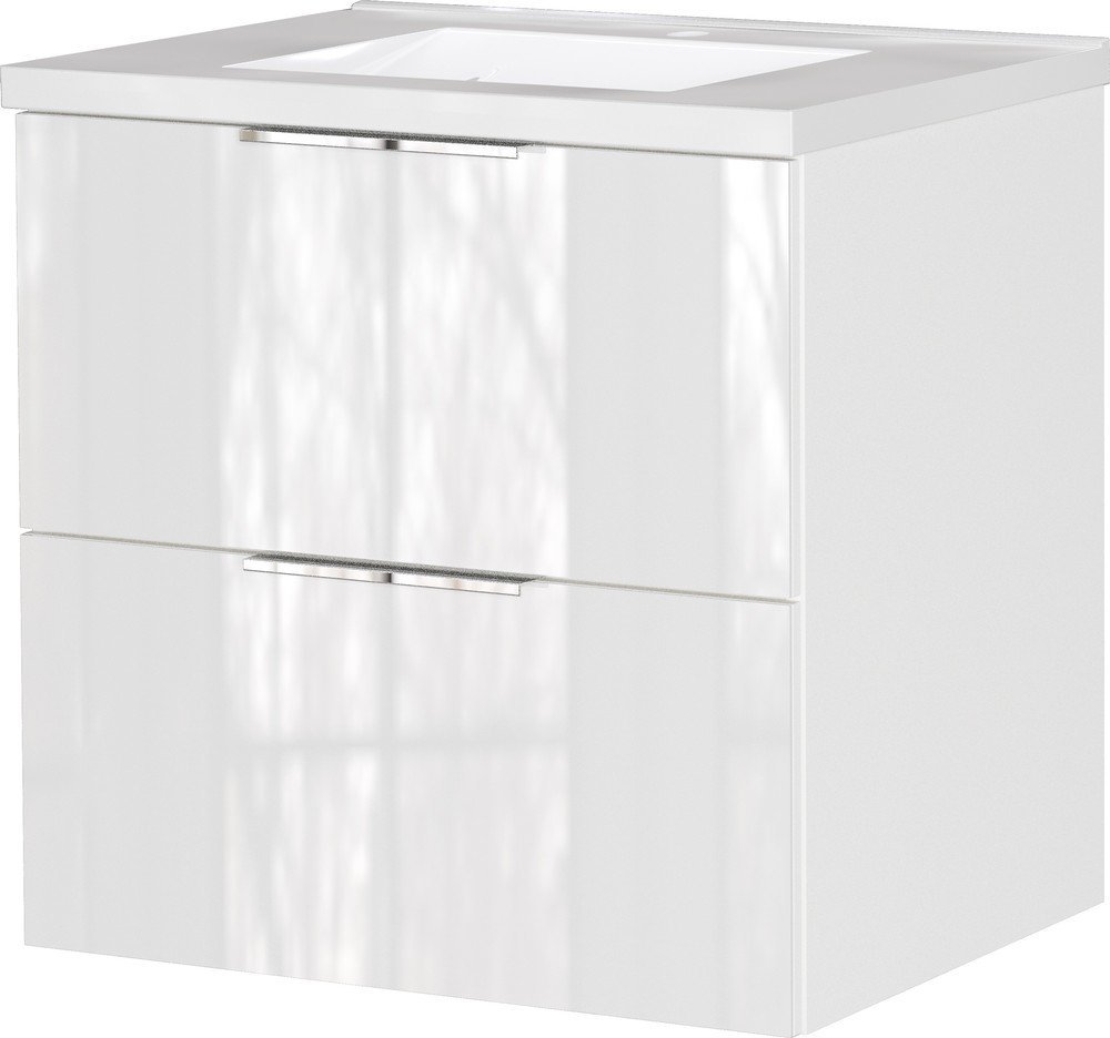 Bílá lesklá závěsná skříňka pod umyvadlo 61x61 cm Celano – Germania Germania