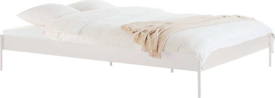 Bílá ocelová dvoulůžková postel bez čela s roštem 200x200 cm Eton Basic – noo.ma NOO.MA