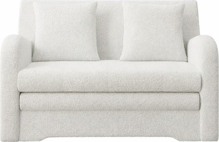 Bílá rozkládací/s úložným prostorem pohovka z textilie bouclé 130 cm Ario – ELTAP ELTAP