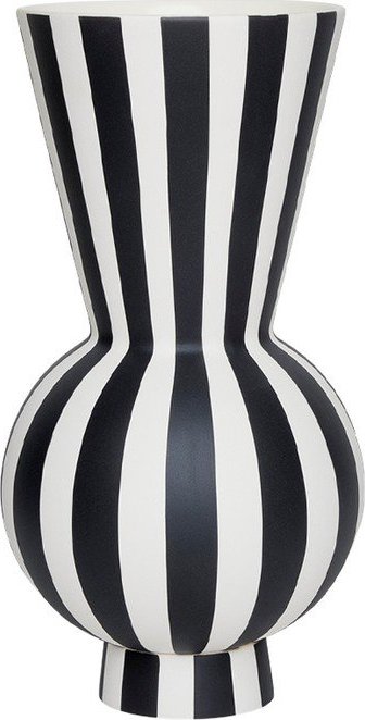 Bílá/černá ručně vyrobená váza z kameniny (výška 28 cm) Toppu – OYOY Living Design Oyoy Living Design