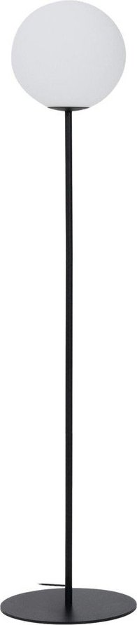 Bílá/černá stojací lampa se skleněným stínidlem (výška 165 cm) Brisia – Kave Home Kave Home