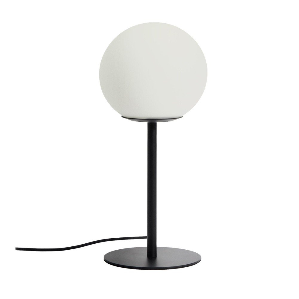 Bílá/černá stolní lampa se skleněným stínidlem (výška 35 cm) Brisia – Kave Home Kave Home