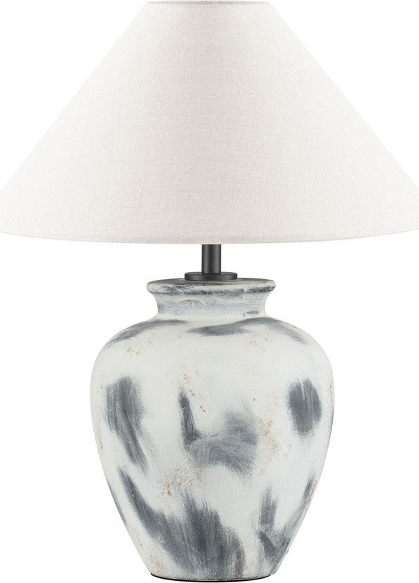 Bílá/šedá keramická stolní lampa s textilním stínidlem (výška 55 cm) Lupe – Nova Luce Nova Luce