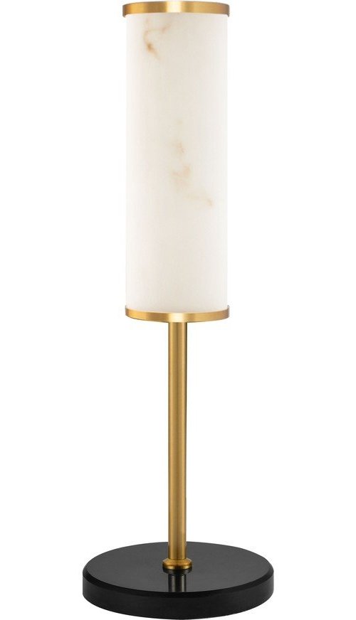 Bílá/v mosazné barvě LED stolní lampa v dekoru mramoru (výška 49 cm) Nolia – Nova Luce Nova Luce