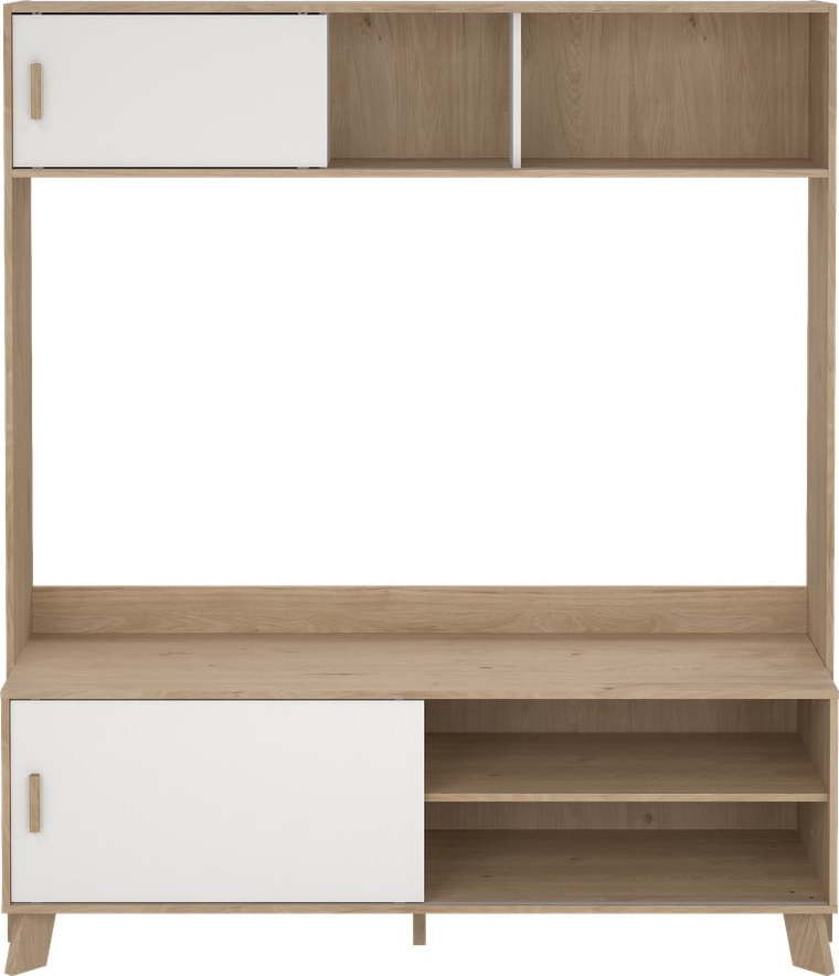 Bílá/v přírodní barvě TV sestava v dekoru dubu 159x181x48 cm Ikast – Tvilum Tvilum
