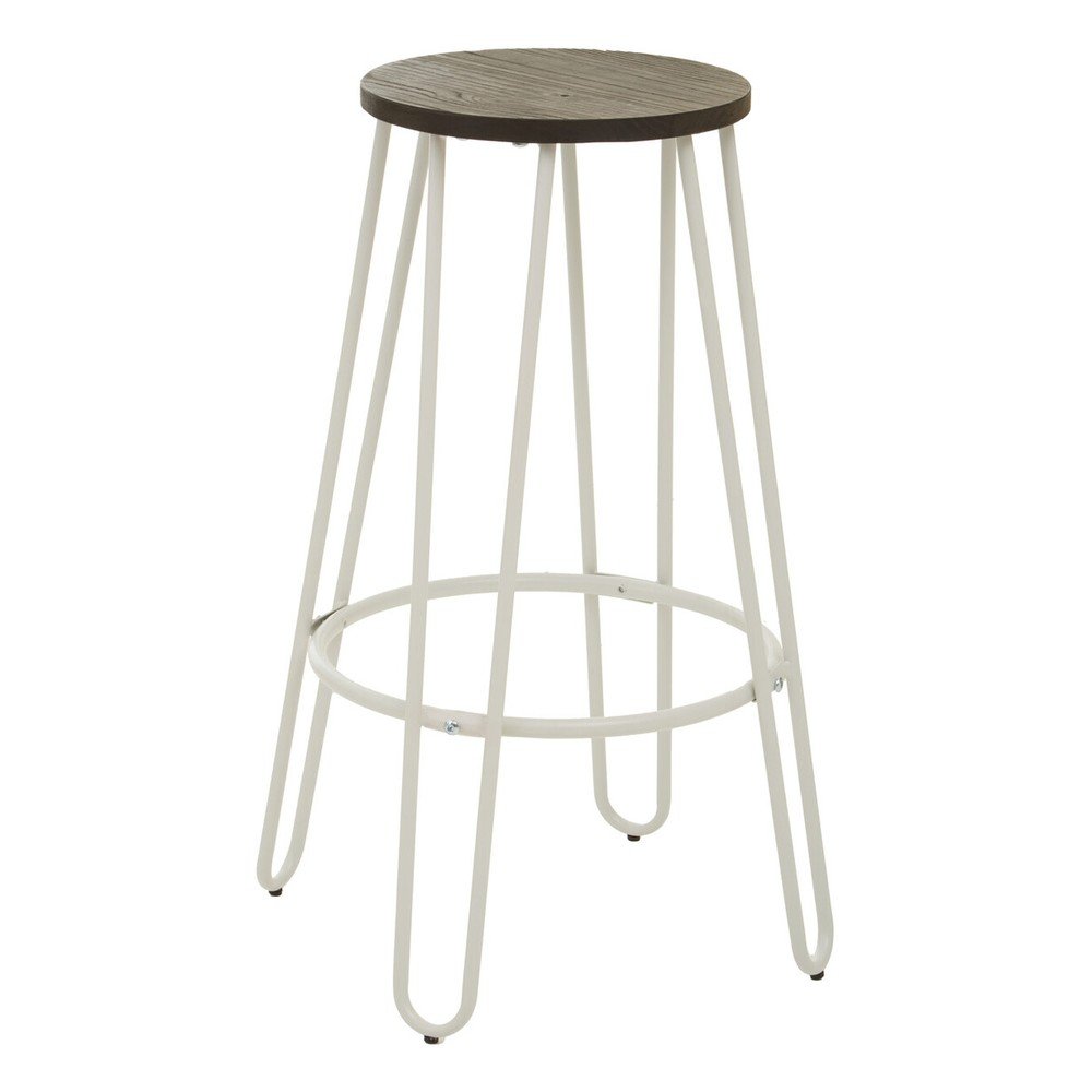 Bílá/v přírodní barvě barová stolička z jilmového dřeva (výška sedáku 75 cm) District – Premier Housewares Premier Housewares