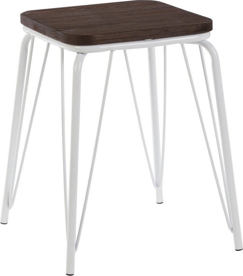 Bílá/v tmavě přírodní barvě stolička z jilmového dřeva District – Premier Housewares Premier Housewares