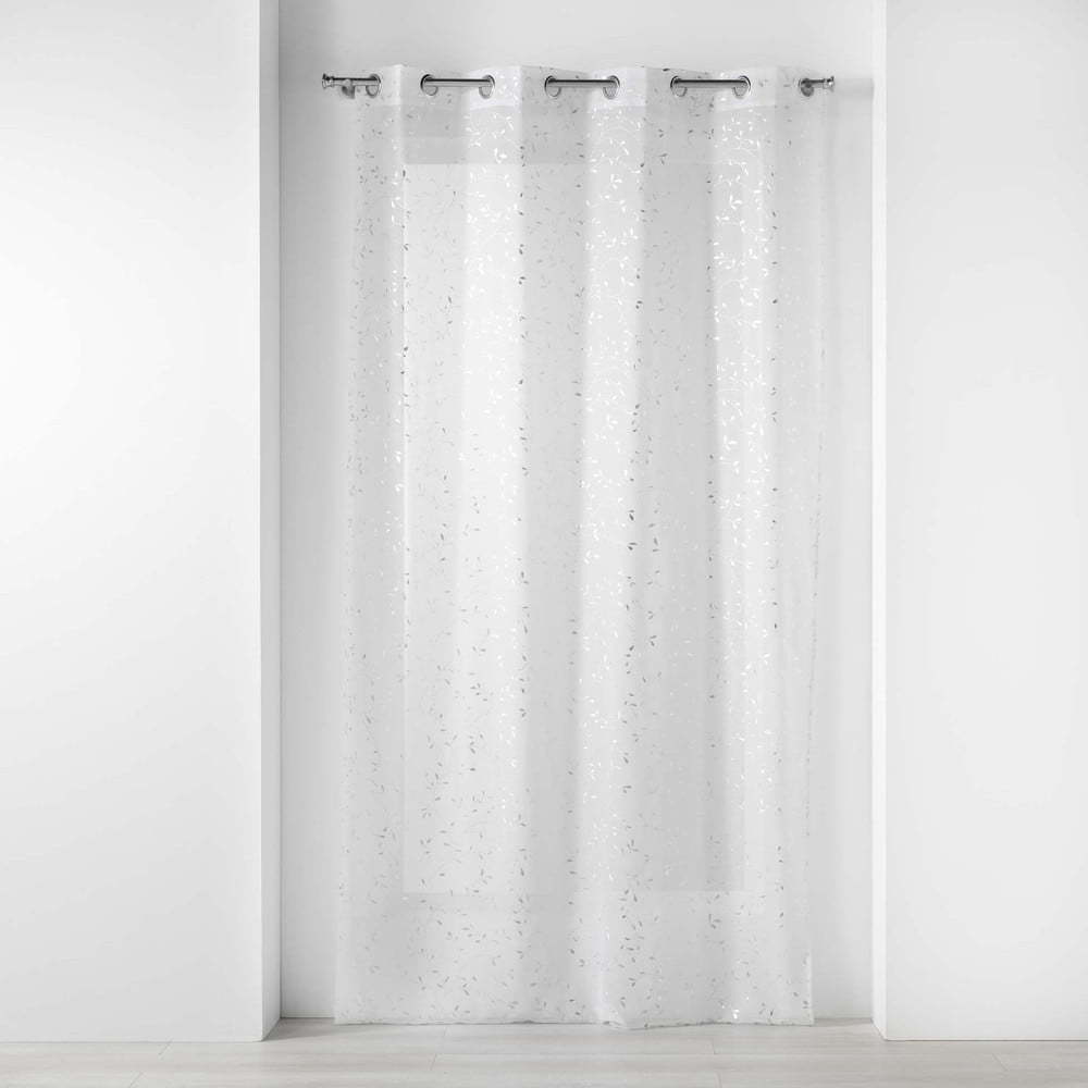 Bílá/ve stříbrné barvě voálová záclona 140x240 cm Floressia – douceur d'intérieur Douceur d intérieur