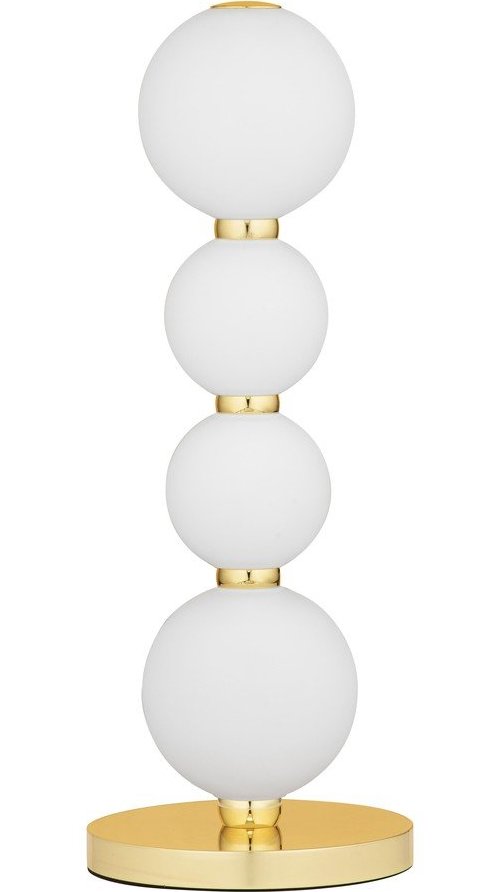 Bílá/ve zlaté barvě kovová LED stolní lampa se skleněným stínidlem (výška 31 cm) Perla – Nova Luce Nova Luce