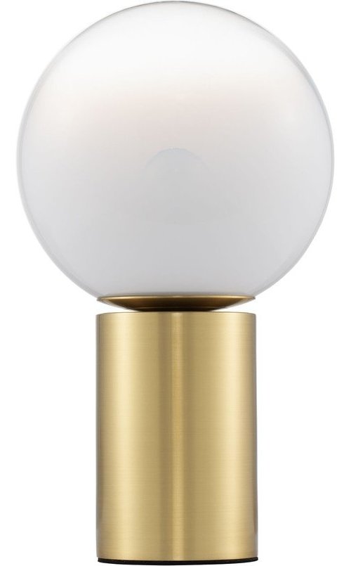 Bílá/ve zlaté barvě skleněná stolní lampa (výška 35