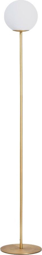 Bílá/ve zlaté barvě stojací lampa se skleněným stínidlem (výška 155 cm) Brisia – Kave Home Kave Home