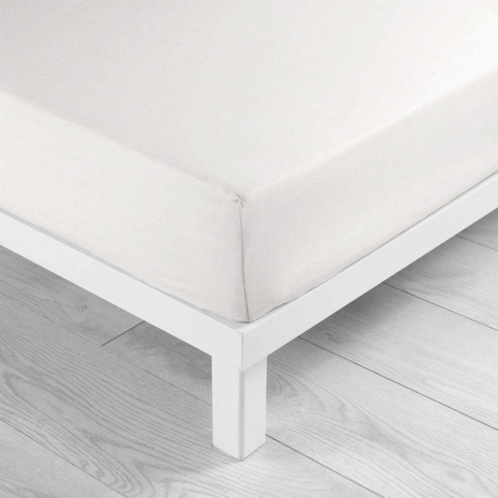 Bílé napínací bavlněné prostěradlo 90x190 cm Lina – douceur d'intérieur Douceur d intérieur