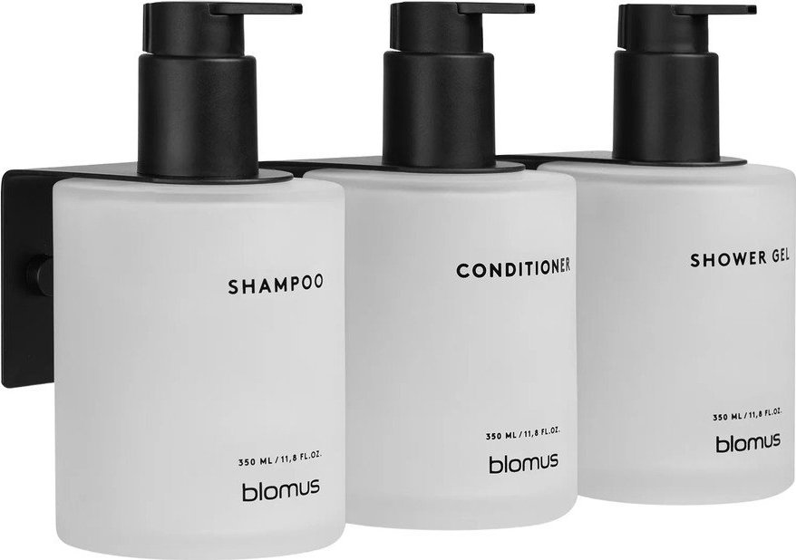 Bílé nástěnné skleněné dávkovače mýdla v sadě 3 ks 350 ml Kirei – Blomus Blomus
