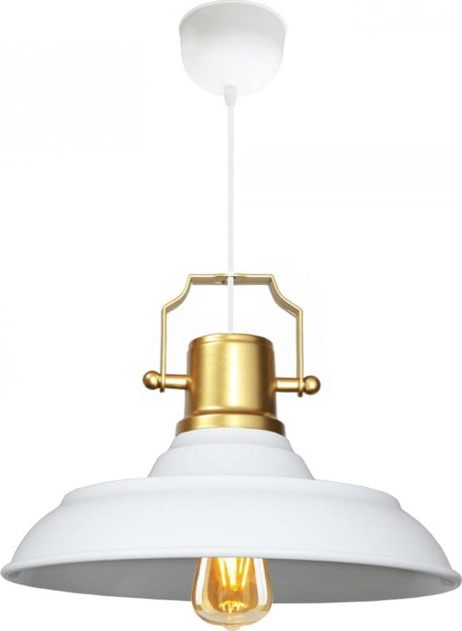 Bílé závěsné svítidlo s kovovým stínidlem ø 25 cm Tarsus – Opviq lights Opviq lights