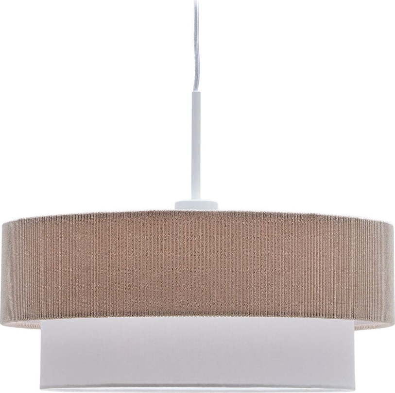 Bílé/béžové závěsné svítidlo s textilním stínidlem ø 40 cm Bianella – Kave Home Kave Home