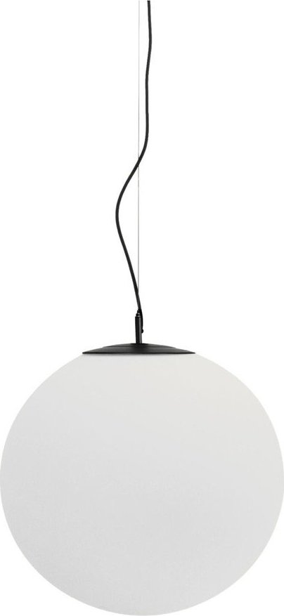 Bílé/černé kovové závěsné svítidlo se skleněným stínidlem ø 50 cm Brisia – Kave Home Kave Home