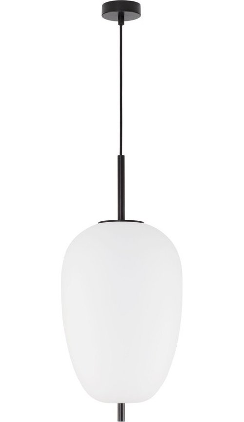 Bílé/černé skleněné závěsné svítidlo ø 27 cm Lato – Nova Luce Nova Luce