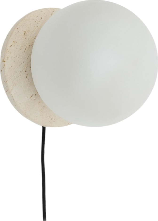 Bílé/krémové mramorové nástěnné svítidlo ø 20 cm Malachi – Kave Home Kave Home