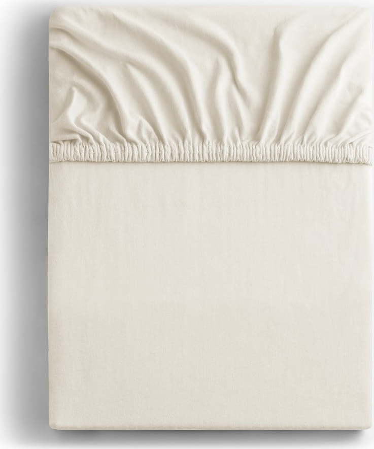 Bílé/krémové napínací prostěradlo jersey 200x200 cm Amber – Restilo Restilo