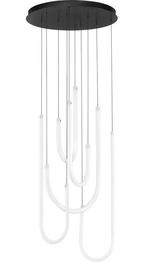 Bílé/matně černé ocelové LED stmívatelné závěsné svítidlo se stínidlem z akrylového skla ø 50 cm Topaz – Nova Luce Nova Luce