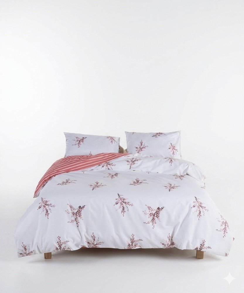 Bílé/růžové povlečení na jednolůžko z bavlny Renforcé 140x200 cm Breeze Floral – Mila Home Luxury Mila Home Luxury