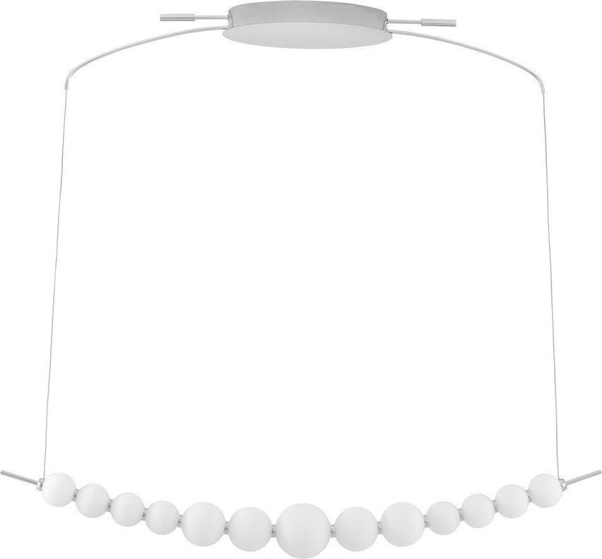Bílé/v leskle stříbrné barvě kovové LED stmívatelné závěsné svítidlo se skleněným stínidlem Perla – Nova Luce Nova Luce