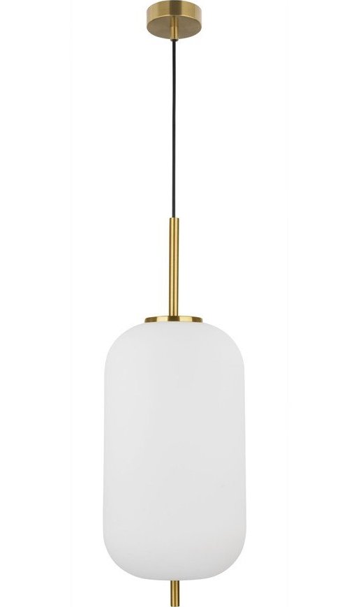 Bílé/v mosazné barvě skleněné závěsné svítidlo ø 22 cm Lato – Nova Luce Nova Luce