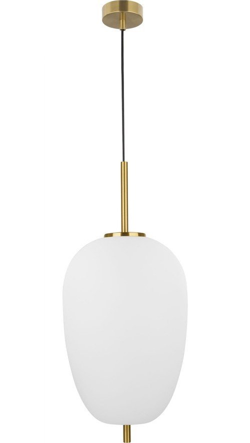 Bílé/v mosazné barvě skleněné závěsné svítidlo ø 27 cm Lato – Nova Luce Nova Luce