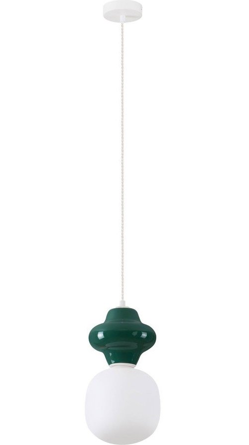 Bílé/v petrolejové barvě keramické závěsné svítidlo se skleněným stínidlem ø 18 cm Clio – Nova Luce Nova Luce