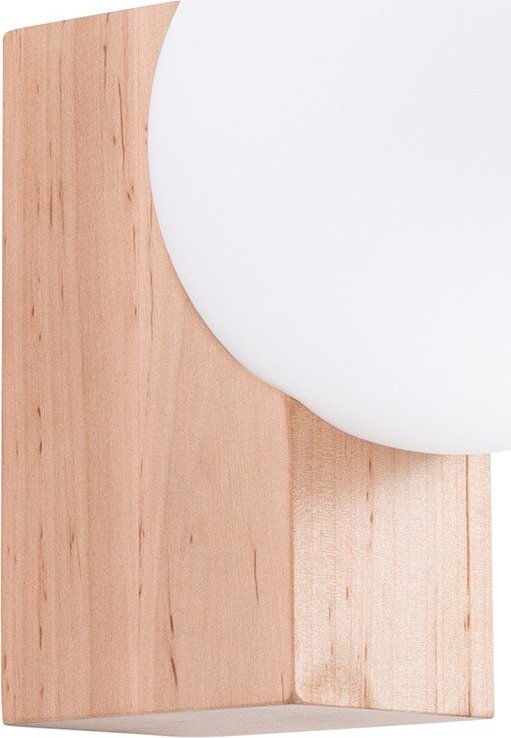 Bílé/v přírodní barvě nástěnné svítidlo z masivního dřeva ø 12 cm Solum – Sollux Sollux