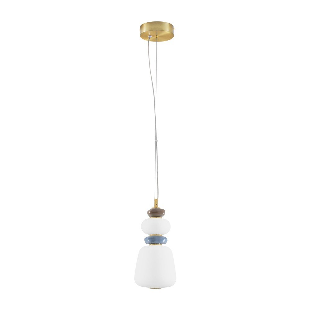 Bílé/ve zlaté barvě kovové LED stmívatelné závěsné svítidlo s porcelánovým stínidlem/se skleněným stínidlem ø 17 cm Palo – Nova Luce Nova Luce