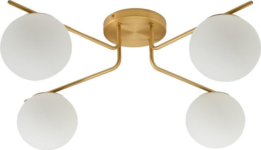 Bílé/ve zlaté barvě kovové stropní svítidlo se skleněným stínidlem ø 15 cm Brisia – Kave Home Kave Home