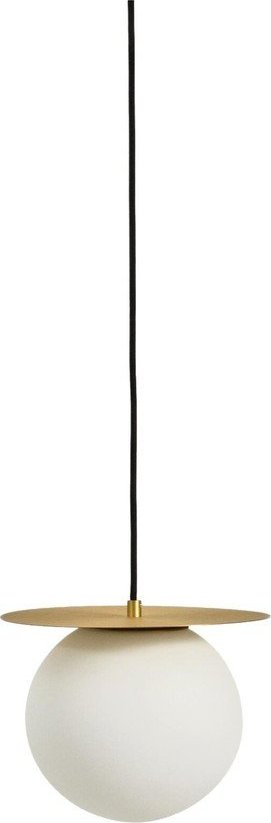 Bílé/ve zlaté barvě kovové závěsné svítidlo se skleněným stínidlem ø 25 cm Brisia – Kave Home Kave Home