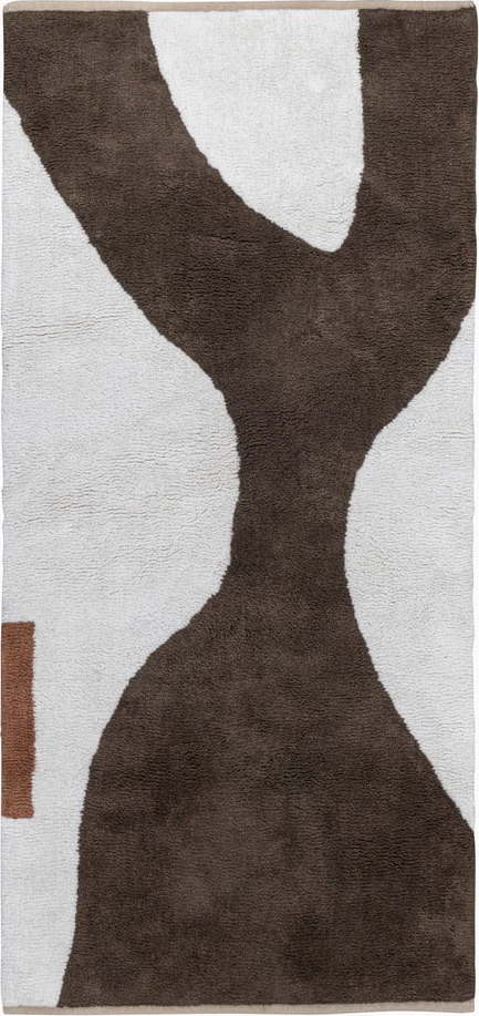 Bílo-hnědý pratelný bavlněný běhoun 70x150 cm Figura – Mette Ditmer Denmark Mette Ditmer Denmark