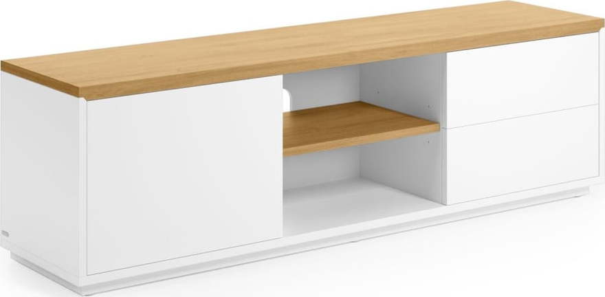 Bílý TV stolek v dekoru dubu 150x44x36 cm Abilen – Kave Home Kave Home