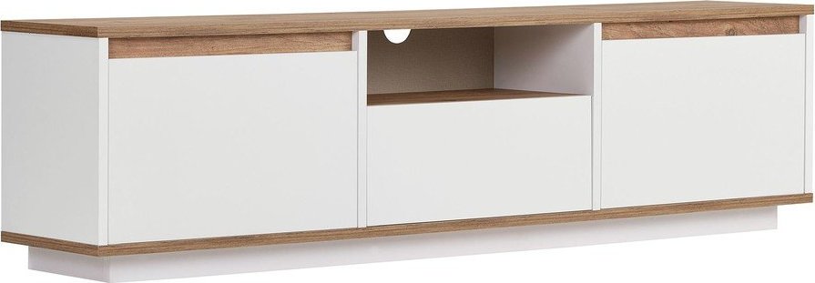 Bílý/v přírodní barvě TV stolek v dekoru borovice 160x42x30 cm Sentinel – Kalune Design Kalune Design