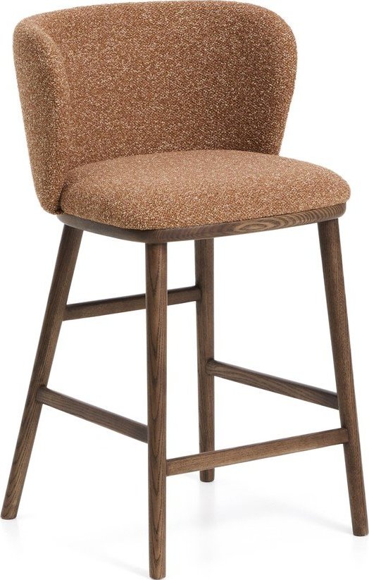 Čalouněná barová židle v terakotové barvě (výška sedáku 65 cm) Ciselia – Kave Home Kave Home
